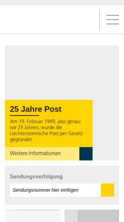 Vorschau der mobilen Webseite www.post.li, LIElogistik - Liechtensteinische Post AG