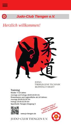 Vorschau der mobilen Webseite www.jc-tiengen.de, Judo-Club Tiengen e.V.