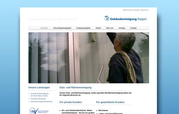 Vorschau von www.fensterputzen.info, Gebäudereinigung Rüppel
