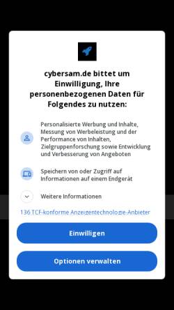 Vorschau der mobilen Webseite www.cybersam.de, Cybersam