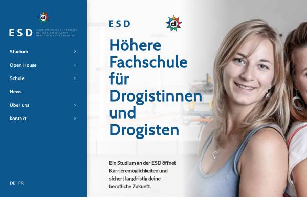 Vorschau von www.esd.ch, Höhere Fachschule für Drogisten in der Scweiz