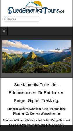 Vorschau der mobilen Webseite www.suedamerikatours.de, Südamerika Tours
