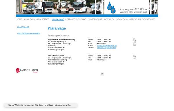 Vorschau von www.se-langenhagen.de, Stadtentwässerung Langenhagen
