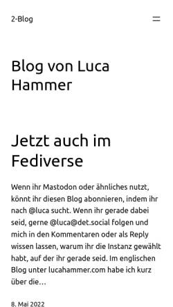 Vorschau der mobilen Webseite www.2-blog.net, Hammer, Luca