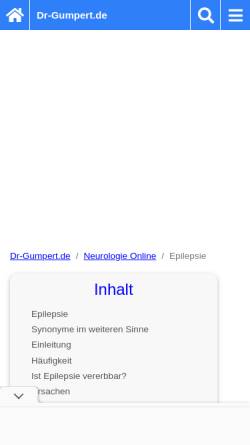 Vorschau der mobilen Webseite www.dr-gumpert.de, Dr. Gumpert: Epilepsie