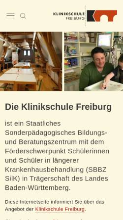 Vorschau der mobilen Webseite www.klinikschule-freiburg.de, Klinikschule Freiburg