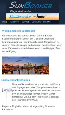 Vorschau der mobilen Webseite www.sun-booker.de, SunBooker Flughafentransfer