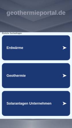 Vorschau der mobilen Webseite www.geothermieportal.de, Portal Geothermie