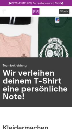 Vorschau der mobilen Webseite www.stickshirt.ch, Creatransfer GmbH