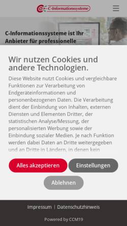 Vorschau der mobilen Webseite www.c-logistic.de, C-Informationssysteme GmbH
