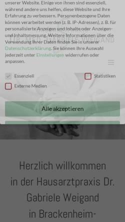 Vorschau der mobilen Webseite www.hausarztpraxis-brackenheim.de, Hausärztliche Praxisgemeinschaft Dr. med. Weigand und Dr. med. Langosch-Sinz