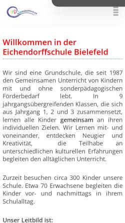 Vorschau der mobilen Webseite eichendorffschule-bielefeld.net, Eichendorffschule