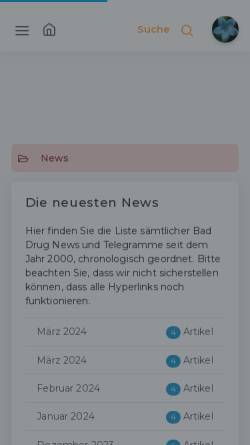 Vorschau der mobilen Webseite www.infomed.ch, Infomed online - Bad drug news