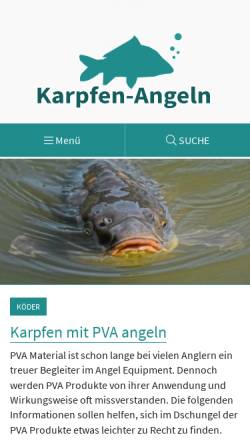 Vorschau der mobilen Webseite www.karpfen-angeln.com, Angelmethoden für das Angeln von Karpfen