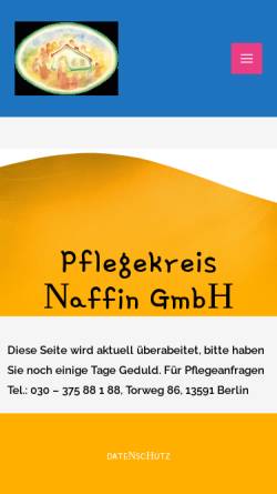 Vorschau der mobilen Webseite pflegestützpunkt-spandau.de, Pflegekreis Naffin GmbH