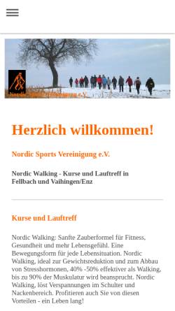Vorschau der mobilen Webseite nordic-sports-vereinigung.de, Nordic Sports Vereinigung e.V.