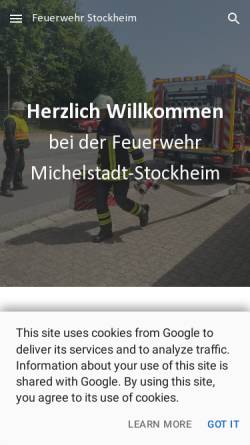 Vorschau der mobilen Webseite www.feuerwehr-stockheim.de, Freiwillige Feuerwehr Michelstadt-Stockheim