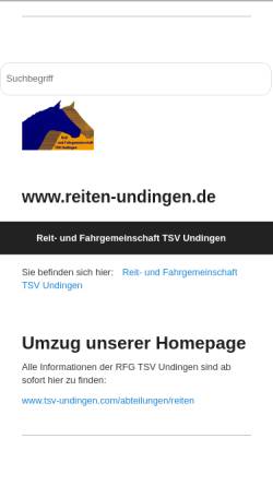 Vorschau der mobilen Webseite www.reiten-undingen.de, Reit- und Fahrgemeinschaft TSV Undingen