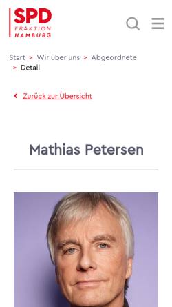 Vorschau der mobilen Webseite www.mathiaspetersen.de, Petersen, Mathias (MdHB)