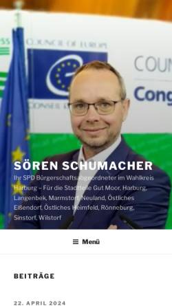 Vorschau der mobilen Webseite www.soeren-schumacher.de, Schumacher, Sören (MdHB)