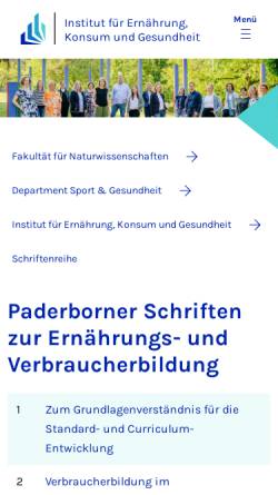 Vorschau der mobilen Webseite sug.uni-paderborn.de, Paderborner Schriften zur Ernährungs- und Verbraucherbildung