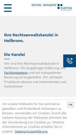 Vorschau der mobilen Webseite rechtsanwalt-heilbronn.de, Menzel-Rosskopf-Heydel - Rechtsanwälte