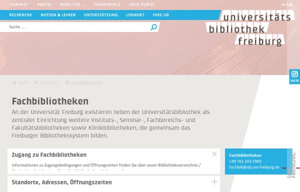 Vorschau von www.ub.uni-freiburg.de, Freiburger Bibliotheken