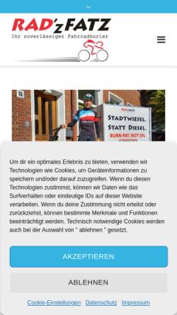 Vorschau der mobilen Webseite www.radzfatz-hannover.de, Rad´z Fatz GbR - Fahrradkuriere