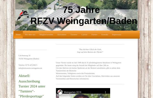 Vorschau von www.reitverein-weingarten.de, RFZV Weingarten (Baden) - Treffpunkt für Freunde des Pferdesports
