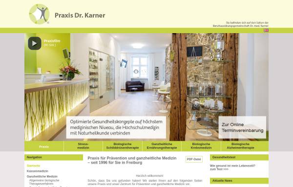 Vorschau von praxis-karner.de, Praxisgemeinschaft Dr. med. Brigitte Karner und Dr. med. Wolfgang Karner