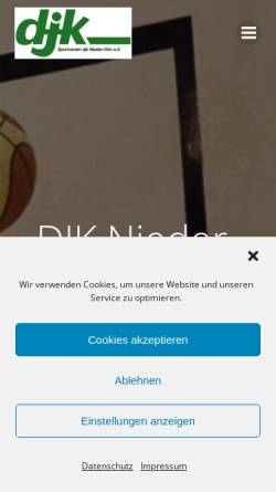 Vorschau der mobilen Webseite www.nieder-olm-basketball.de, djk Nieder-Olm e.V.