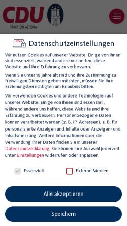 Vorschau der mobilen Webseite cdu-altona.de, CDU-Bezirksfraktion Altona