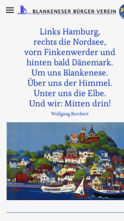 Vorschau der mobilen Webseite www.blankeneser-buergerverein.de, Blankeneser Bürger-Verein e.V.