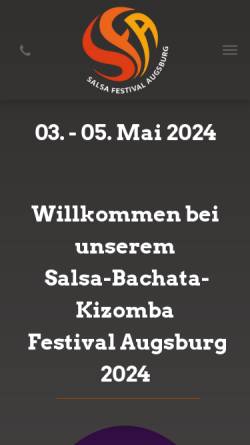 Vorschau der mobilen Webseite www.salsafestival-augsburg.de, Salsafestival Augsburg