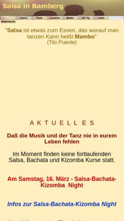 Vorschau der mobilen Webseite www.salsarueda-bamberg.de, Salsa und Rueda in Bamberg
