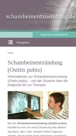 Vorschau der mobilen Webseite www.schambeinentzuendung.de, Schambeinentzündung
