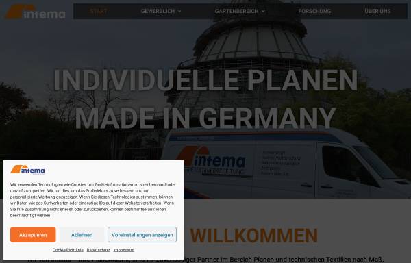 Vorschau von www.intema-gmbh.de, Intema Industrietextilverarbeitung GmbH