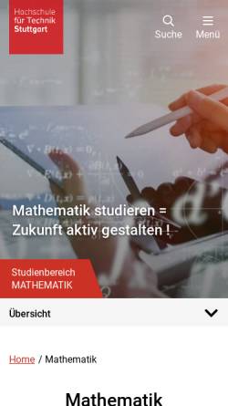 Vorschau der mobilen Webseite www.hft-stuttgart.de, Fachbereich Mathematik der Fachhochschule für Technik Stuttgart