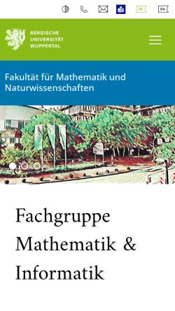 Vorschau der mobilen Webseite www.math.uni-wuppertal.de, Fachbereich Mathematik und Naturwissenschaften der Bergischen Universität Wuppertal