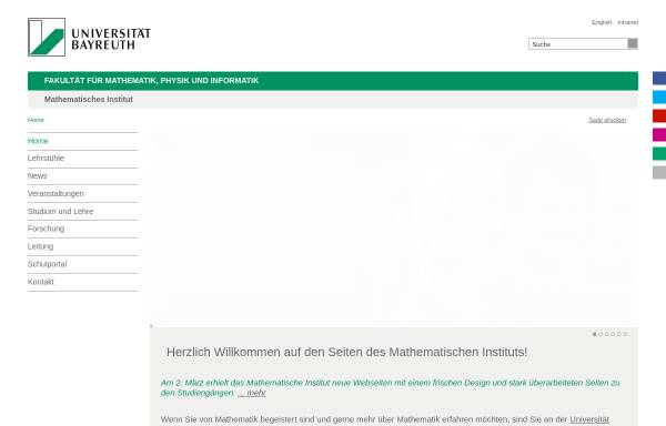 Vorschau von www.math.uni-bayreuth.de, Mathematisches Institut