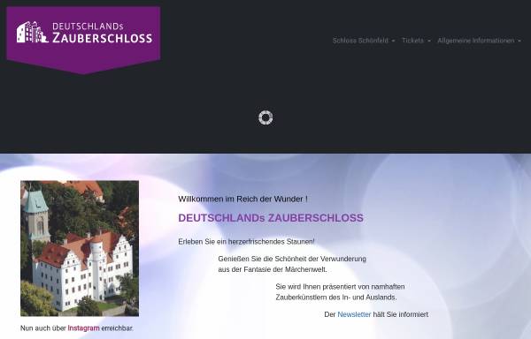 Vorschau von www.daszauberschloss.de, Schloss Schönfeld - Das Zauberschloss