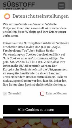 Vorschau der mobilen Webseite suessstoff-verband.info, Deutscher Süßstoffverband e.V.