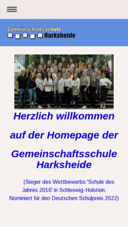 Vorschau der mobilen Webseite www.gemsharksheide.de, Gemeinschaftsschule Harksheide