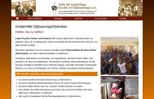 Vorschau von www.kinderhilfe-otji.de, Hilfe für bedürftige Kinder in Otjiwarongo e.V.