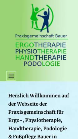 Vorschau der mobilen Webseite therapiepraxis-bauer.de, Praxisgemeinschaft Bauer