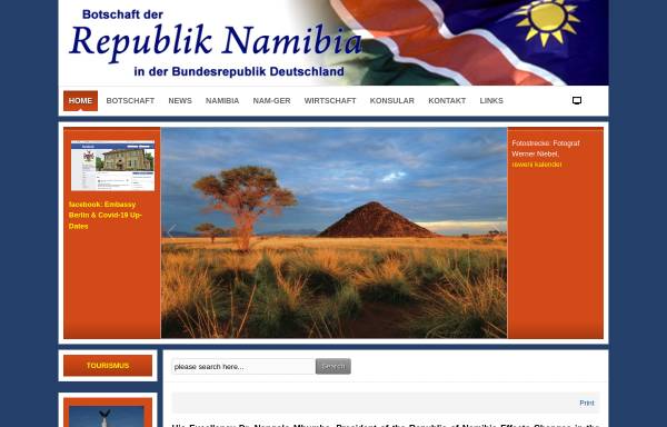Vorschau von www.namibia-botschaft.de, Namibia