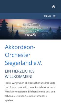 Vorschau der mobilen Webseite www.ao-siegerland.de, Akkordeon-Orchester Siegerland (AOS)