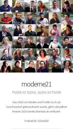 Vorschau der mobilen Webseite www.moderne21.de, Politik, Satire, Zivilgesellschaft: moderne21