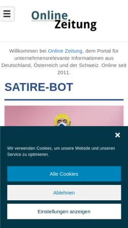 Vorschau der mobilen Webseite www.satire.de, satire | Nur die Wahrheit zählt