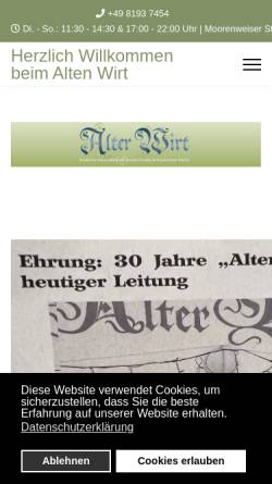 Vorschau der mobilen Webseite www.alter-wirt-geltendorf.de, Gasthof 